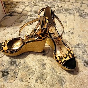 Sam Edelman Turner Leopard Espadrille wedge sandal